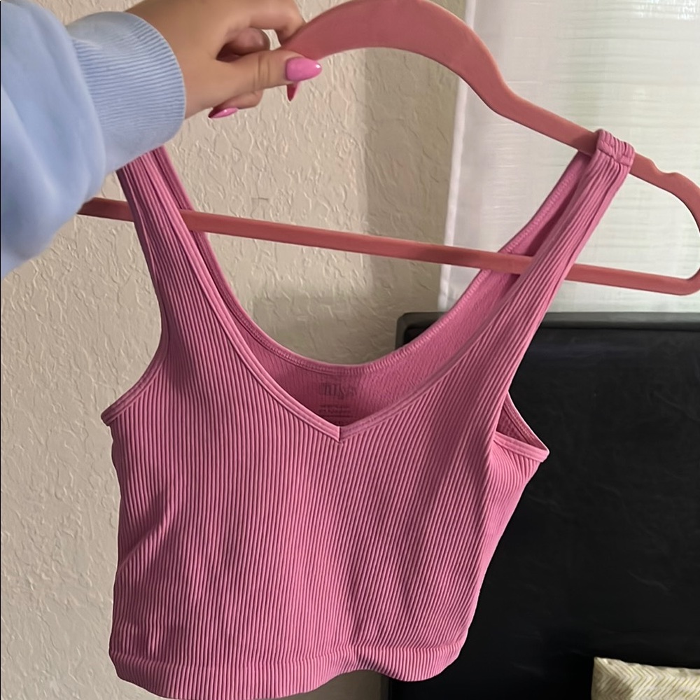 Tilly's Pink Fitted Crop Tank Top